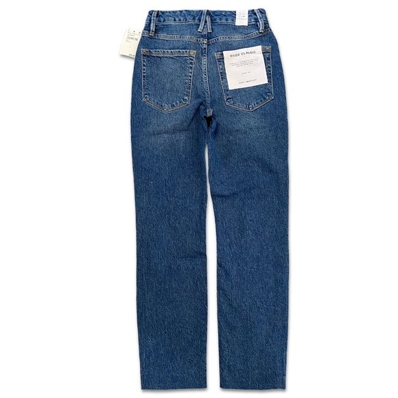 GOOD AMERICAN Classic High Waist Raw Ankle Jeans Size 2 NWT - Picture 2 of 9